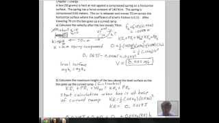 Conservation of Energy example Spring Box Friction Ramp [upl. by Timmi]