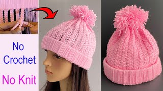 DIY Braided Beanie Hat without Crochet amp knitting Skill  छोटी गोल टोपी  Sombrero de Beanie  Gorro [upl. by Yves]