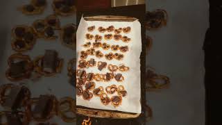 Making Chocolate Covered Pretzels For The Holidays christmas cooking [upl. by Harima]