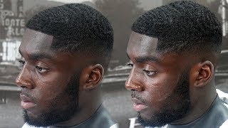 HAIRCUT TUTORIAL MID FADE WITH WAVES ON TOP  HOW TO DO A BEARD TRIM [upl. by Eneleoj599]