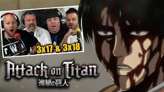 First time watching Attack on Titan reaction episodes 3x17 amp 3x18 Sub [upl. by Aneertak970]