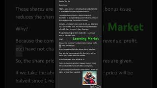 What is a bonus issue finance financialeducation learningmarket stockmarket trading 2024 [upl. by Aneris970]