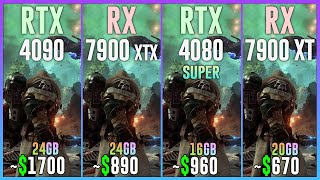 RTX 4090 vs RX 7900 XTX vs RTX 4080 SUPER vs RX 7900 XT  Tested in 25 Games [upl. by Ydaj]