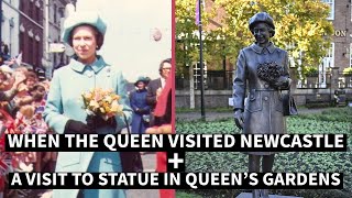 QUEEN ELIZABETH II VISITS NEWCASTLE UNDER LYME 1973  STATUE IN QUEENS GARDENS [upl. by Aelam]