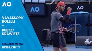 BolelliVavassori v KrawietzPuetz Highlights  Australian Open 2024 Quarterfinal [upl. by Iblehs]