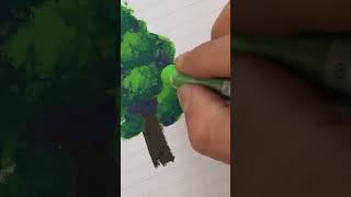 How to draw realistic tree  oil pastel technique oilpastel creativeart easydrawing art [upl. by Jeno]