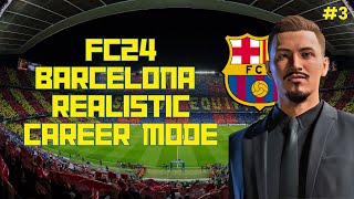 EA FC 24  Barcelona Realistic Career Mode  3  First UCL Game [upl. by Thurmond540]