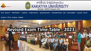 Kakatiya University Revised Time Table kuexamtimetable [upl. by Adekan]