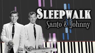 Santo amp Johnny  SLEEPWALK Piano Tutorial [upl. by Akimaj]