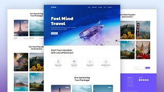 Build A Responsive Tour amp Travel Website Design Using Only HTML And CSS  Pure HTML amp CSS Tutorial [upl. by Sadnak]