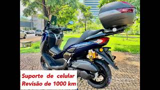 YAMAHA Nmax  Suporte de celular e Revisão de 1000 KM [upl. by Ahseen]