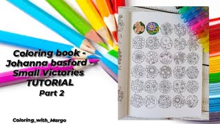 coloring book Johanna Basford Small Victories tuturial part2 flowers coloring smallvictories [upl. by Nade]