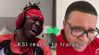 KSI reacts to Tra Rags TikToks  KSI try not to laugh ksi trynottolaugh trarags [upl. by Dnarb]