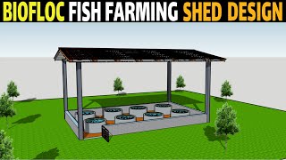 BIOFLOC FISH FARMING SHED DESIGN Biofloc 3D Design biofloc fish farming system fish farming model [upl. by Dupaix949]