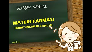 Cara cepat mengerjakan soal UKAI  Farmasi Perhitungan nilai HLB [upl. by Koren45]