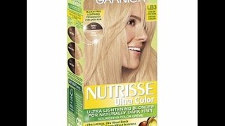 How to Dye your Hair Blonde AT HOME  GARNIER NUTRISSE LB3 Ultra Light Beige Blonde [upl. by Alesig105]