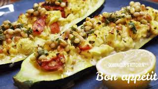 Stuffed courgettes with pine nut salsa from Yotam Ottolenghi [upl. by Zzabahs397]