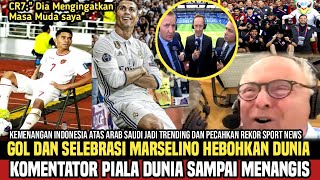 Komentator Piala Dunia Sampai Takjub dan MenangisGol dan selebrasi Marselino Hebohkan Dunia ❗ [upl. by Sello]