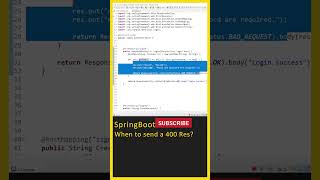 Java SpringBoot 400 Response SpringBoot Tutorial spring boot tutorial Spring Framework shorts [upl. by Attennyl]