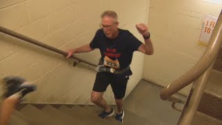 Stair climb at Hancock Building raises funds for respiratory health [upl. by Corri]