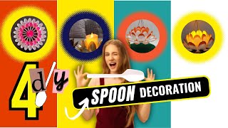 Spoon Decoration  Stylish Candle Stands Wall Hangings with Plastic Spoons amp Paper Craft Tutorial [upl. by Aseral]