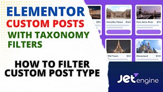 Elementor Custom Post Type With Taxonomy Filter  Filter Custom Post Type  CrocoBlock JetEngine [upl. by Anivad]