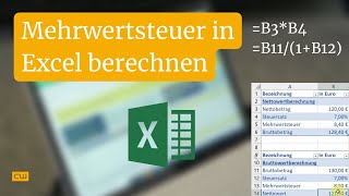 Microsoft Excel Mit Excel die Mehrwertsteuer berechnen [upl. by Venice]