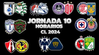 HORARIOS CANALES Y FECHAS DONDE VER LA JORNADA 10  LIGA MX CLAUSURA 2024 [upl. by Francene]