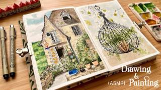 ASMR  Drawing and Watercolor Painting⎪Relaxing Art 🌱 [upl. by Erickson]