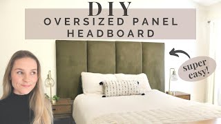 DIY Upholstered Panel Headboard  Luxury on a Budget [upl. by Akinna355]