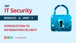 GEEKY BANKER IIBF CERTIFICATION IT SECURITY MODULAE A UNIT 1 [upl. by Burner]