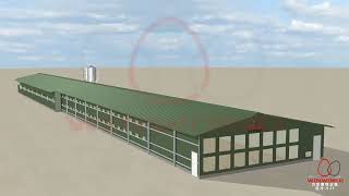 How to build one MODERN chicken house with ventilation system Which can keep 100000 chickens house [upl. by Anilac]