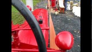 1942 Multifuel Farmall H tractor operating hammer mill [upl. by Katti]