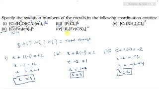 HOW TO FIND OXIDATION STATE OF CM ATOM  COORDINATION COMPOUNDS 2 CBSE CHEMISTRY [upl. by Batish785]