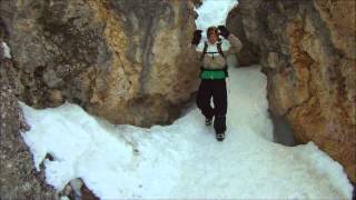 Snowboarder Helmet Cam down Vallee Perdue The Lost Valley Val dIsere 2012 [upl. by Anivlem]