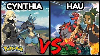 Cynthia Vs Hau Champion League Tournament Round 1 [upl. by Nissensohn]