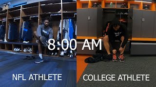 Day In The Life NFL VS College [upl. by Ahsemal]