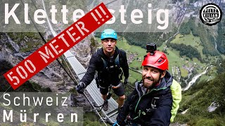 Klettersteig Mürren  Via ferrata  Schweiz  500 Meter Tiefblick [upl. by Nahtanha29]