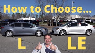 2020 Corolla L vs LE  How to Decide [upl. by Odracer]