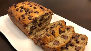 CHOCOLATE CHIPS BANANA BREAD  Super Soft and Moist [upl. by Jade]