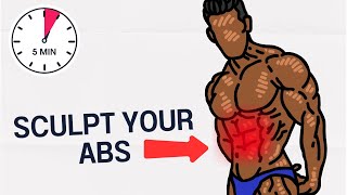 5 Minute Best Flat Stomach Workout  Short Cardio Plus Abs Most Effective Home Exercises [upl. by Patsy]