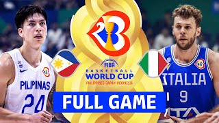 Philippines v Italy  Full Basketball Game  FIBA Basketball World Cup 2023 [upl. by Siobhan]