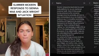 Summer Mckeen full video statement addressing Sienna Mae and Jack Wright situation [upl. by Oiliduab735]