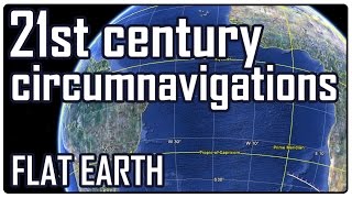 21st century circumnavigations on the flat earth map [upl. by Yralam]