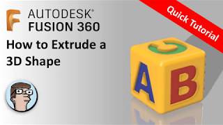 Fusion 360 Tutorial for absolute beginners  Extrude a 3D Shape [upl. by Eon]