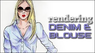 Amanda Bynes Denim and Blue Blouse Tutorial Fashion Design Drawing Lesson [upl. by Lean]