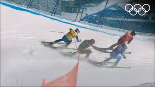 ⛷ Freestyle Skiing Beijing 2022  Mens ski cross highlights [upl. by Magnien486]