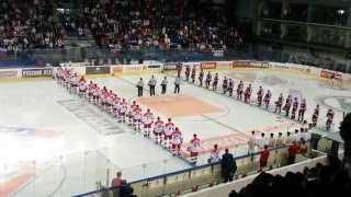 EHCH 2016 SVK  RUS hymny v podaní FS Vernár 12 sn 164 2016 [upl. by Yttel]