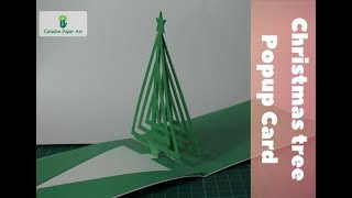 Christmas Tree PopUp Card Tutorial  Kirigami Art [upl. by Reeva]