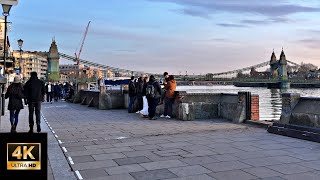 4K London Thames Path Walk Chiswick to Hammersmith Bridge  Relaxing Winter Walking Tour 2024 [upl. by Kilby179]